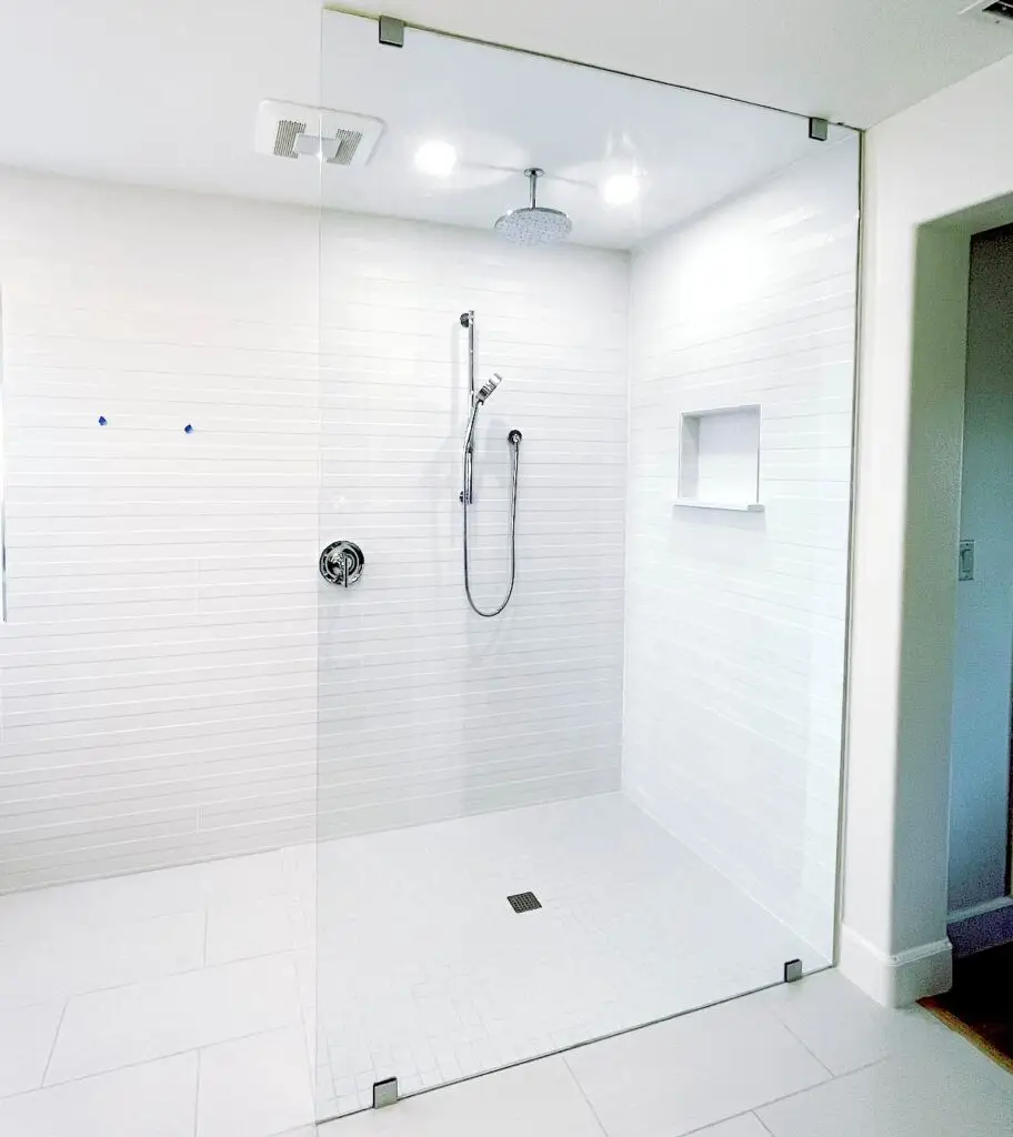 glass shower fixed panel Maui custom wet room shower glass